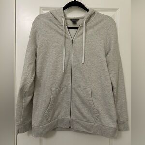 Eddie Bauer women’s Light Gray Zip-Up hoodie sweatshirt